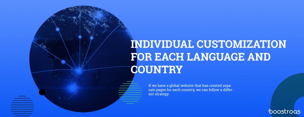 If we have a global website that has created separate pages for each country, we can follow a different strategy.