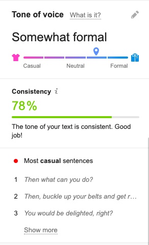 semrush - tone of voice check
