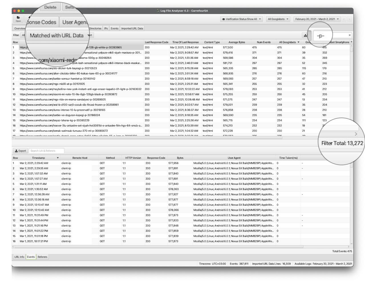 What Happens If Canonicalizing E-Commerce Pagination Pages to the First Page? 6 Screaming Frog Log Analyser - Access Log File Analysis