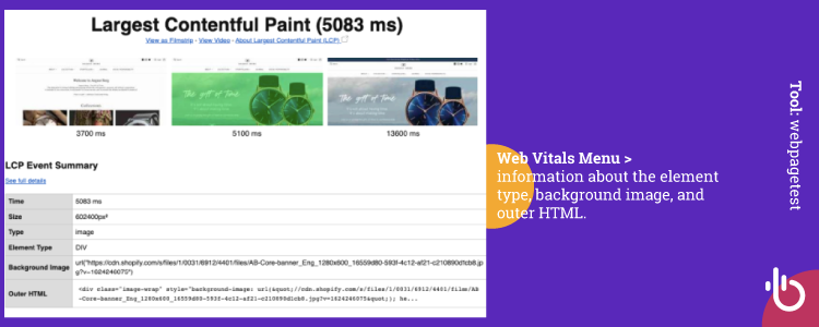 How to Optimize Late-Discovered Largest Contentful Paint Element? 3 Webpagetest - Detecting Largest Contentful Paint Element