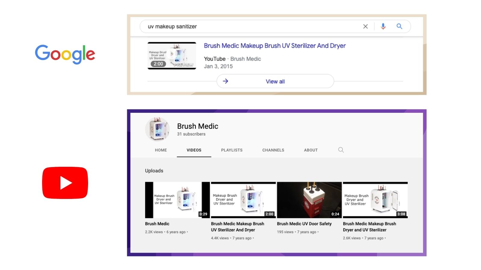 YouTube branding on Google Search